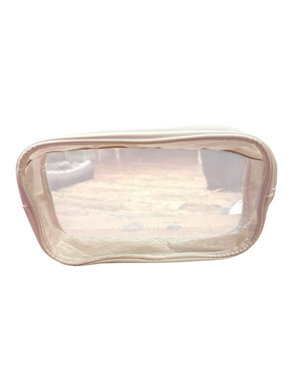 Clear Cosmetic Bag with White Trim